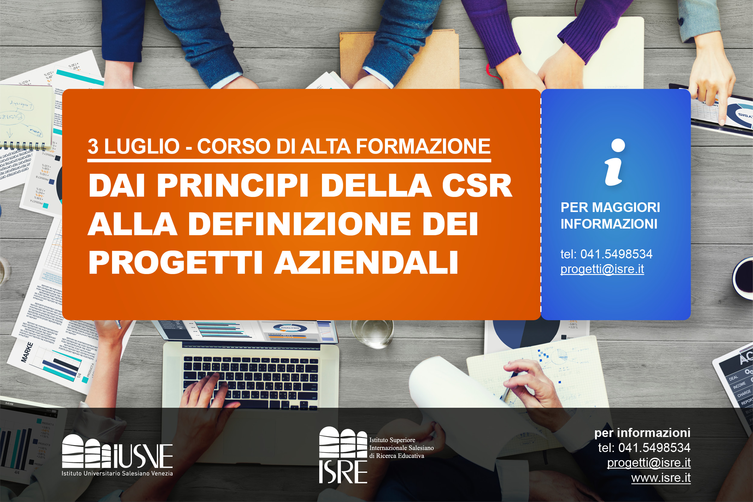 3 Luglio inizia il Corso Alta Formazione – “Dai principi della CSR alla definizione dei progetti aziendali”