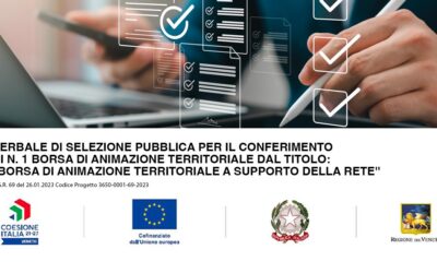 VERBALE DI SELEZIONE PUBBLICA PER IL CONFERIMENTO DI N. 1 BORSA DI ANIMAZIONE TERRITORIALE Titolo Intervento: “WP1 Borsa di Animazione Territoriale”